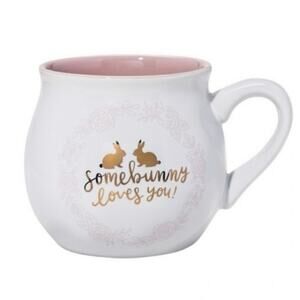 Threshold mug Somebunny Loves You white pink Coffee tea cup with handle
